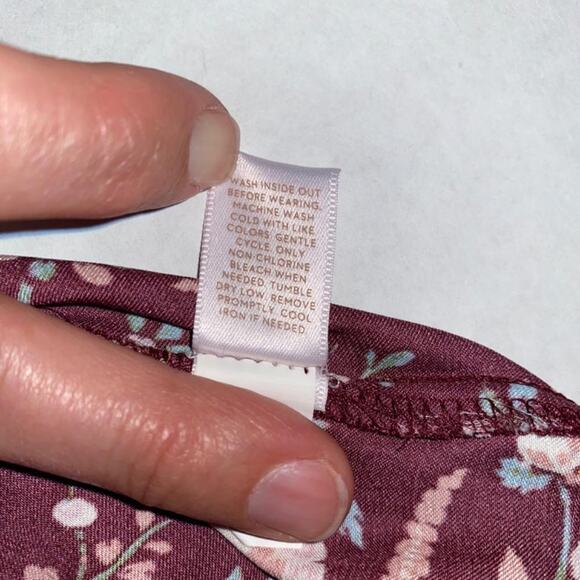 Floral Blouse Womens Large Chocolate Brown Dark Cottagecore Fairy Fall Romantic - Picture 10 of 14